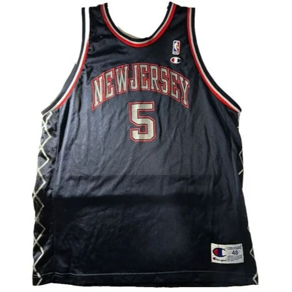 Vintage Champion NBA New Jersey Nets -#5 Jason Kidd Size 48- Navy